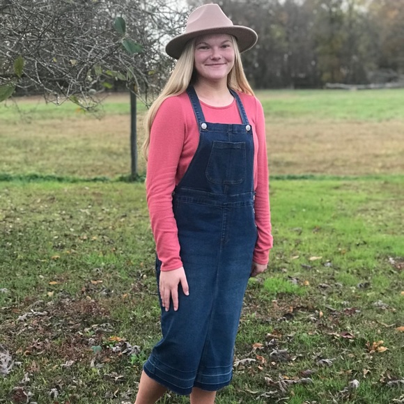 Denim jumpers overall midi dress modest - Picture 7 of 10